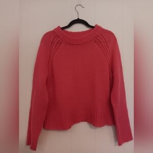 Ana large hot bright pink knit sweater